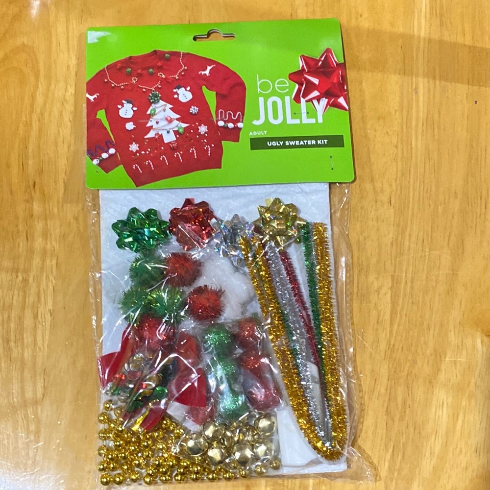 NEW Be Jolly ugly sweater kit DIY MAKE YOUR OWN UGLY Christmas SWEATER